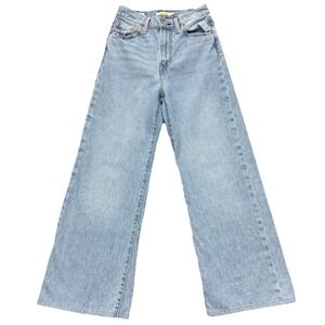 Levis Ribcage Wide Leg Jeans Womens Size 25 Light Wash High Rise Denim 26x27.5